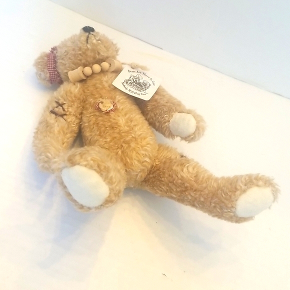 NEW Teddy Bear Plush Doll by UNIPAK with Wooden Necklace - Picture 6 of 11